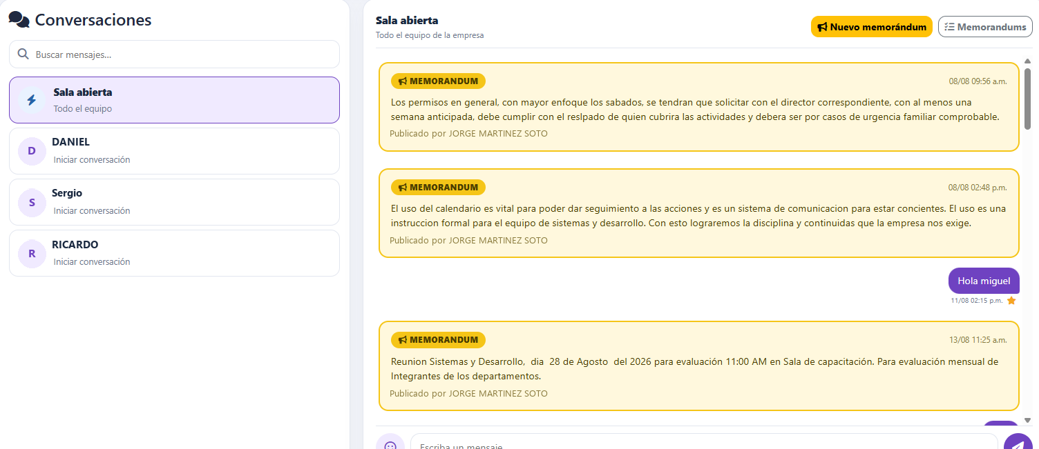 Chat y memorándums de Flawless Execution